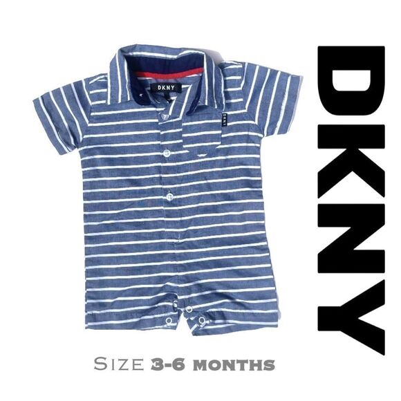 DKNY Button-Down Romper (3-6 months) - Picture 1 of 9